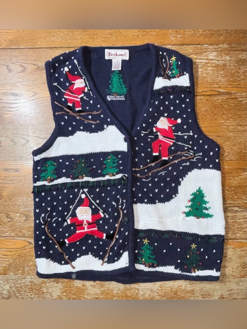 Vintage Bechamel Christmas Sweater Vest Size Medium